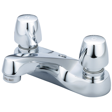 CENTRAL BRASS Slow-Close Two Handle Bathroom Faucet, Centerset, Polished Chrome, Overall Width: 6" 3137-AVN2